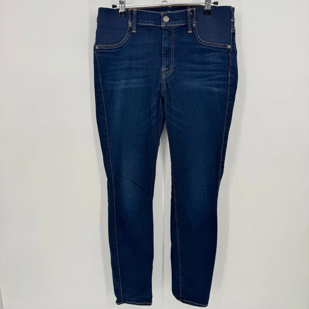 7 For All Mankind The Ankle Skinny Jeans Dark Wash Maternity Size 28‎